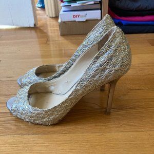 Enzo Angiolini Sparkly Peep Toe Heels